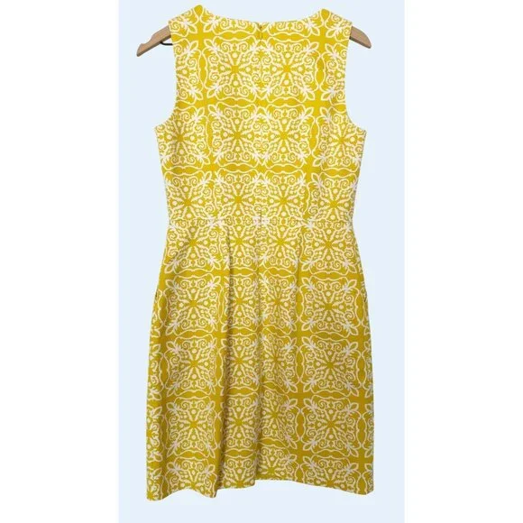 BODEN Talia Mimosa Woodblock Printed Sheath Dress Sz 6 - Picture 5 of 8